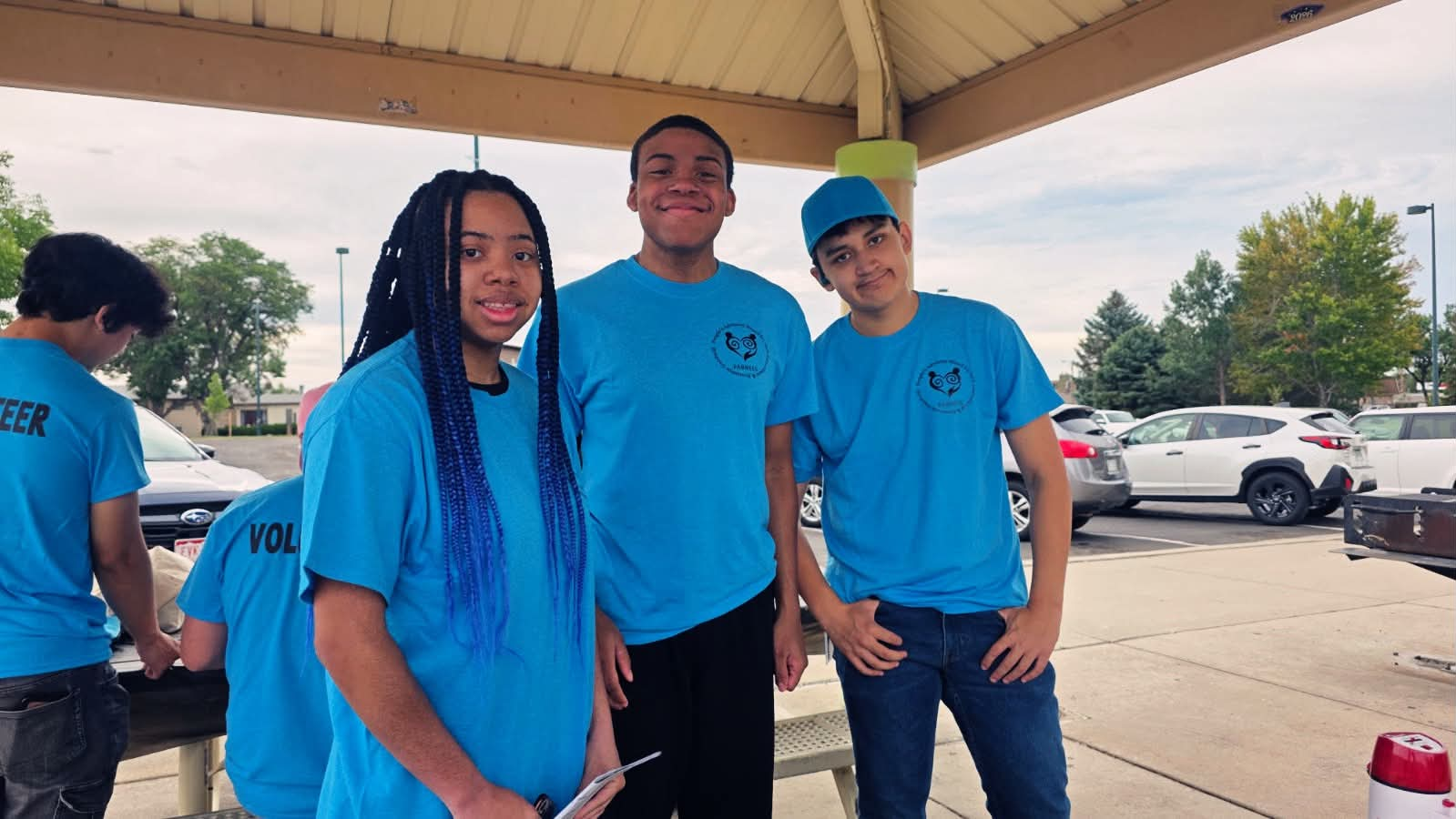 Youth volunteers at the pavilion