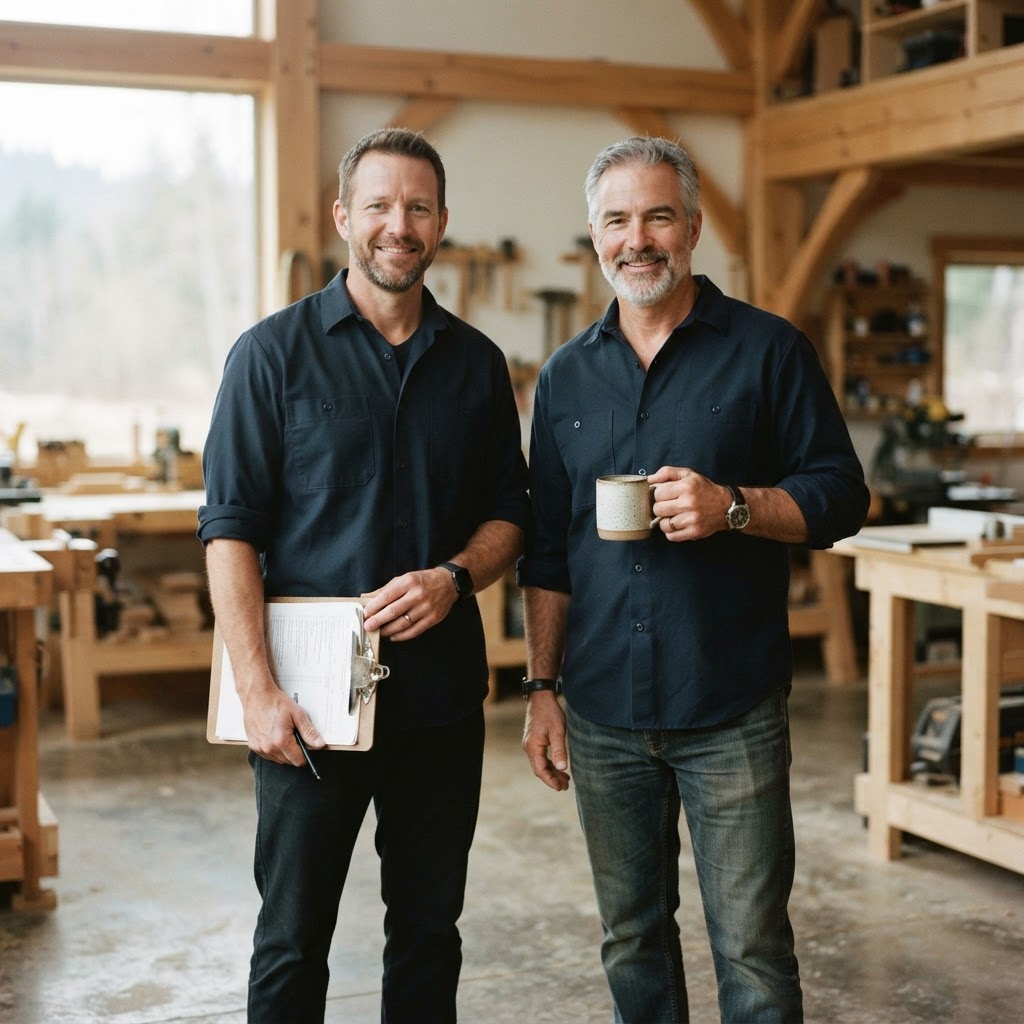Two partners at a construction company