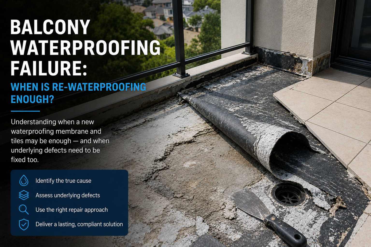 Balcony Waterproofing Failure: When Is Re-Waterproofing Enough?