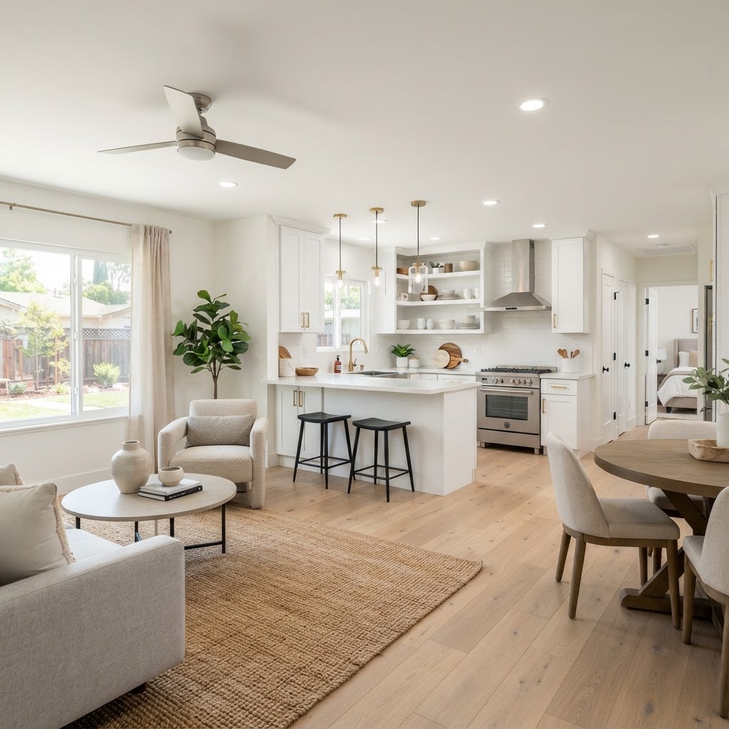 Cosmetic home renovations completed before selling to maximise buyer appeal and sale price.