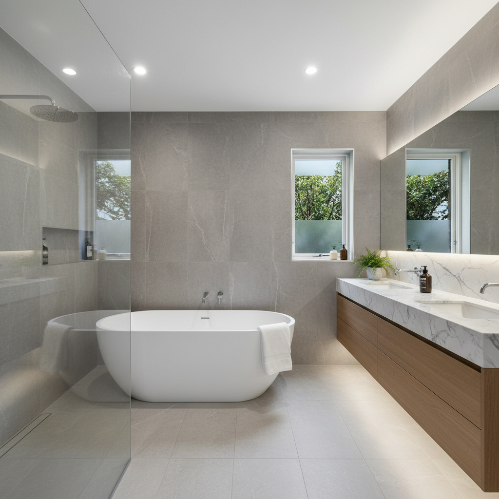 Before and after bathroom renovation increasing property value before selling in Melbourne.