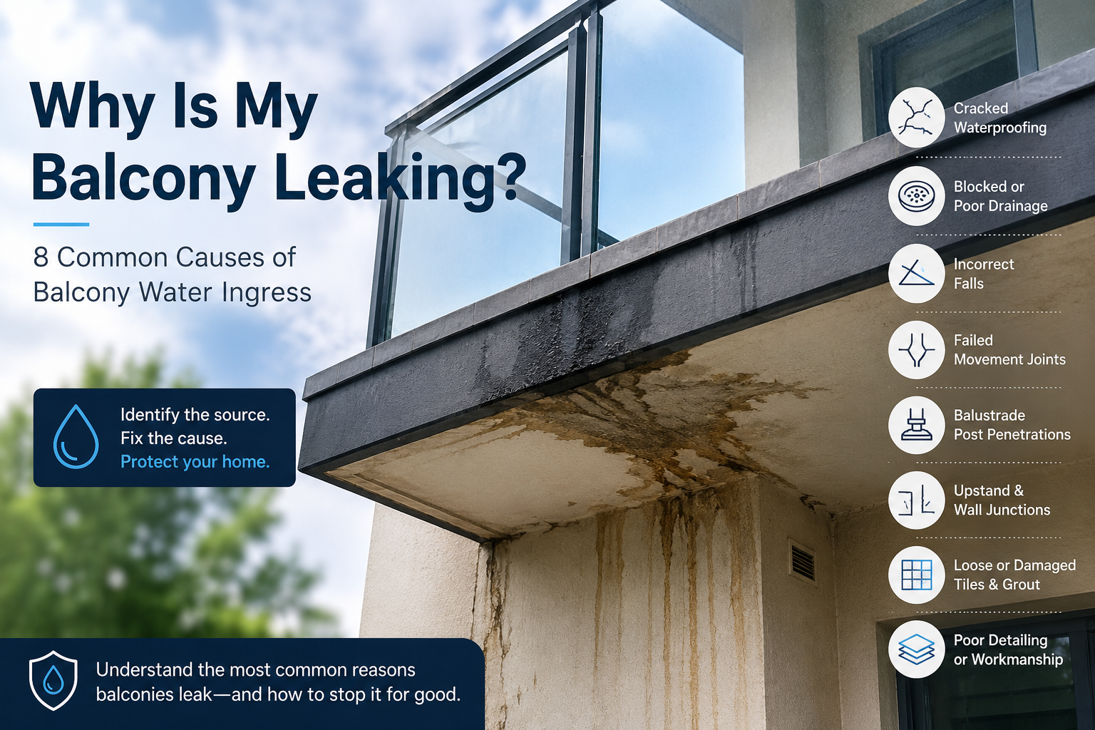 Why Is My Balcony Leaking? 8 Common Causes of Balcony Water Ingress