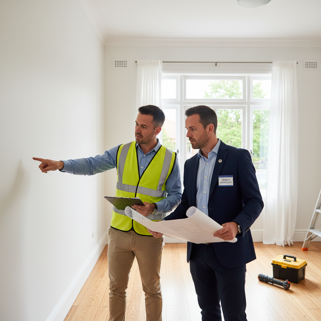 Licensed Melbourne builder discussing renovations before selling with homeowners and a trusted Vendor Advocate.