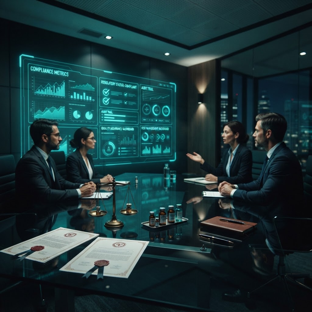 Corporate governance, compliance, and risk management dashboard