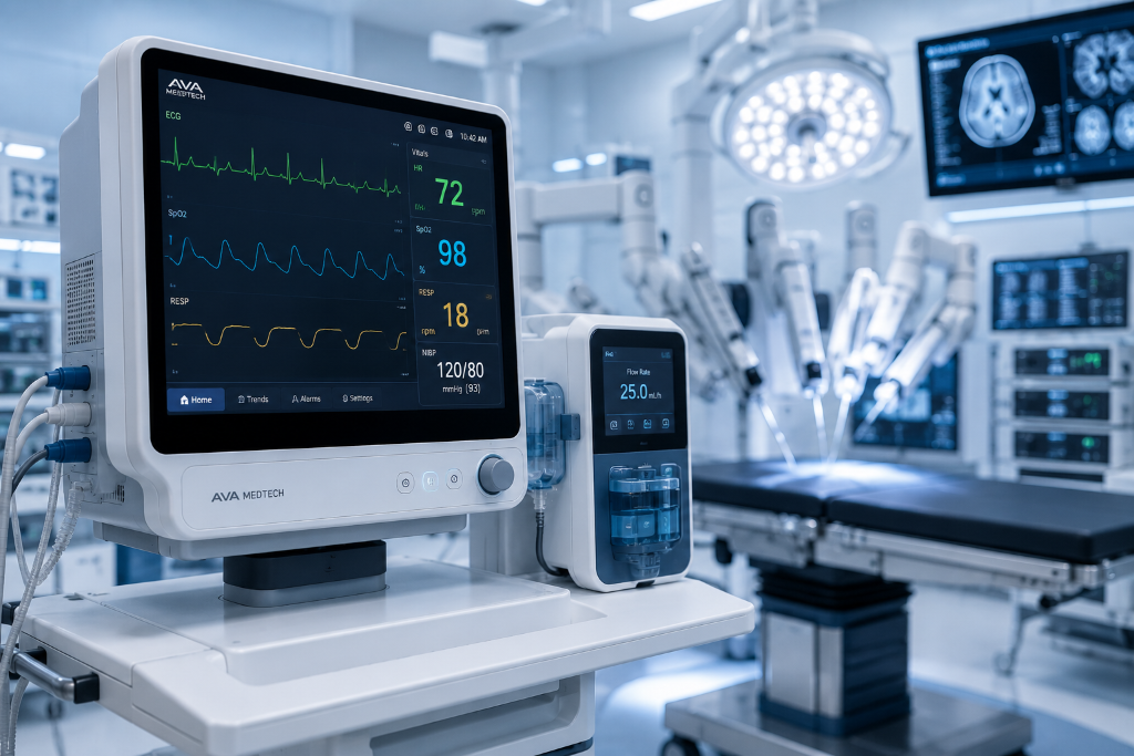 AVA Medtech patient monitoring system in an operating room