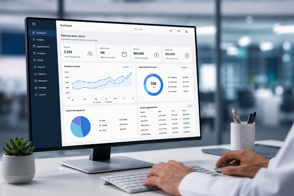 Medical clinic management dashboard