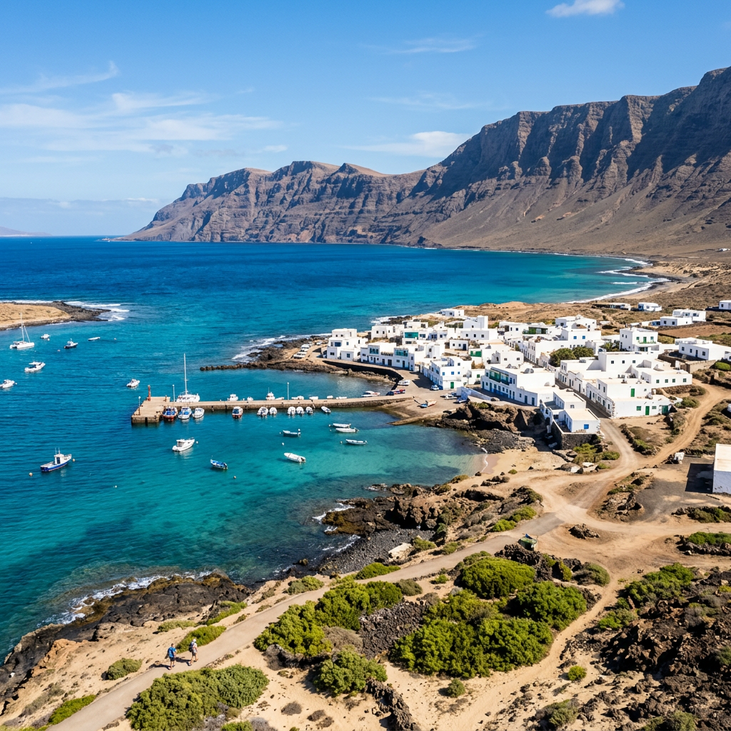 Stunning view of La Graciosa's beaches and landscapes.