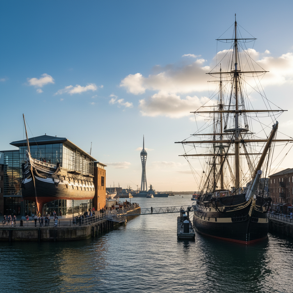 Portsmouth Historic Dockyard in Portsmouth - stunning view of this iconic historical