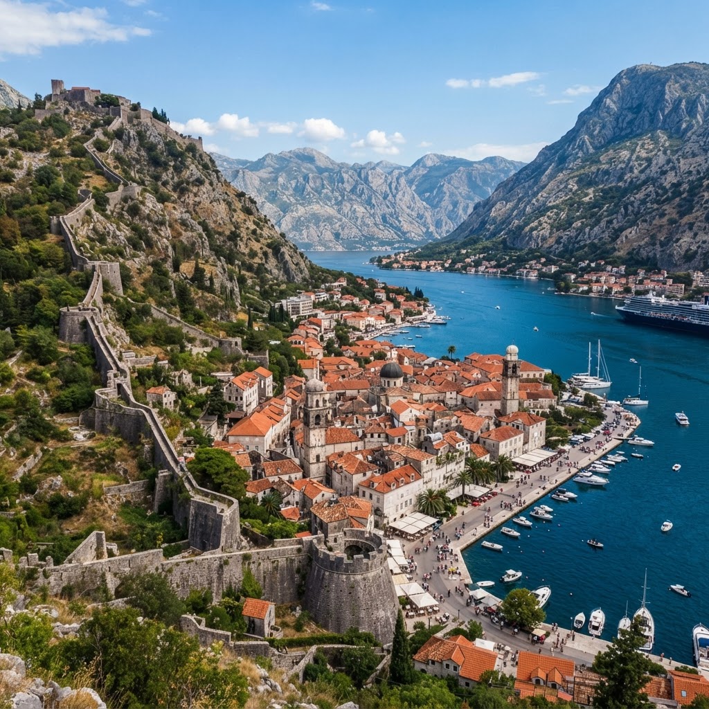 Beautiful scenic view of Kotor, Montenegro