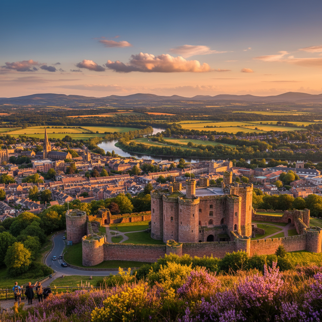 A scenic view of Carlisle's historic landmarks and attractions