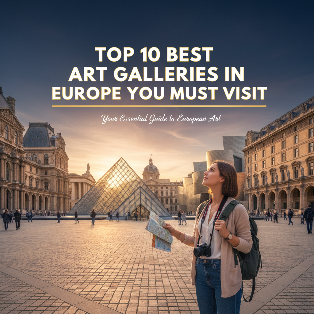 Stunning art gallery interior showcasing vibrant artworks in a European cultural setting.
