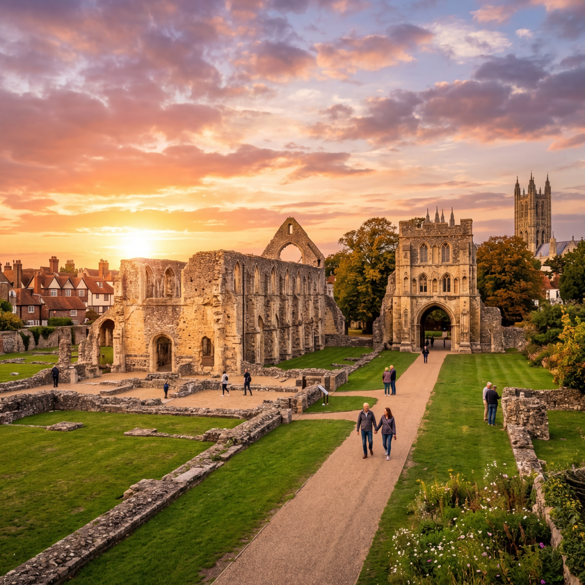 St. Augustine's Abbey in Canterbury - stunning view of this iconic historical