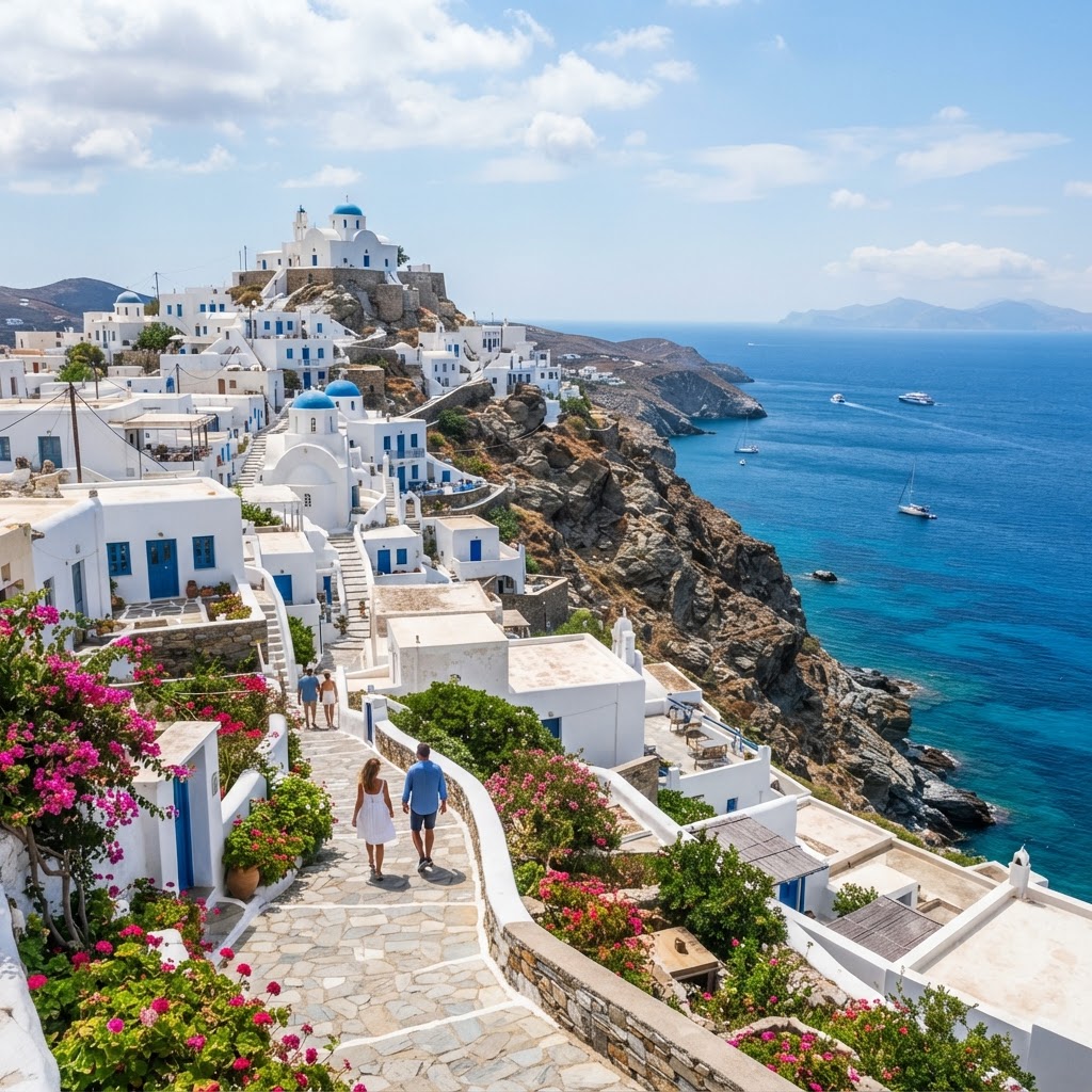 Beautiful scenic view of Sikinos Island, Greece