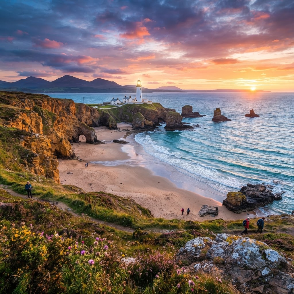Stunning view of Covesea Lighthouse and surrounding coastline