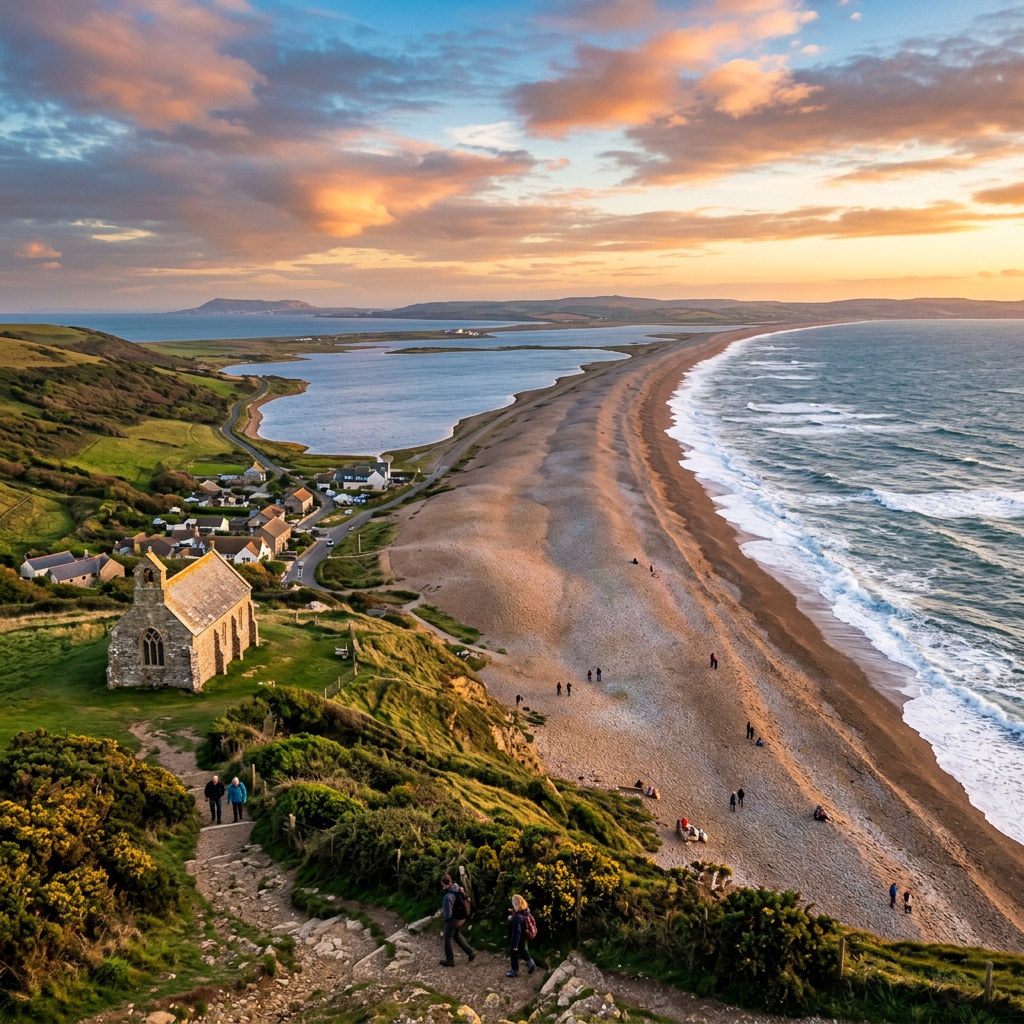 Chesil Beach in Abbotsbury - stunning view of this iconic nature