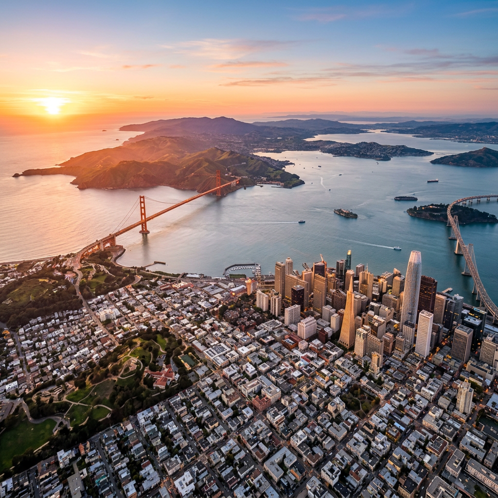 Golden Gate Bridge at sunset, a must-see San Francisco attraction