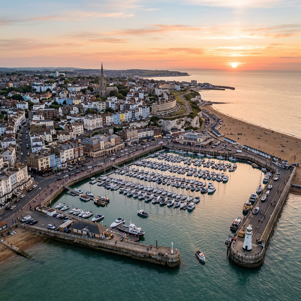 A scenic view of Ramsgate's beautiful coastline and attractions.