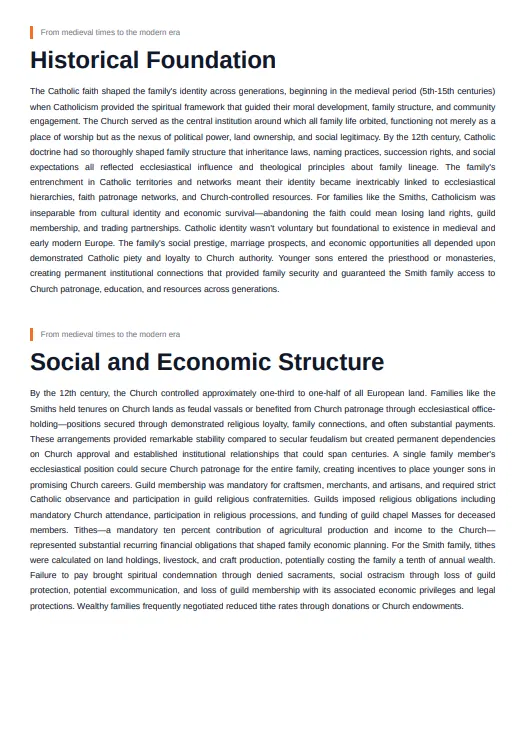 Sample report page: Historical foundation