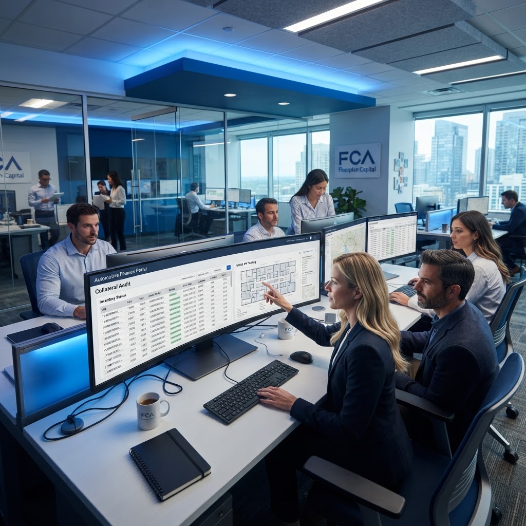 Floorplan lender reviewing automated audit communications