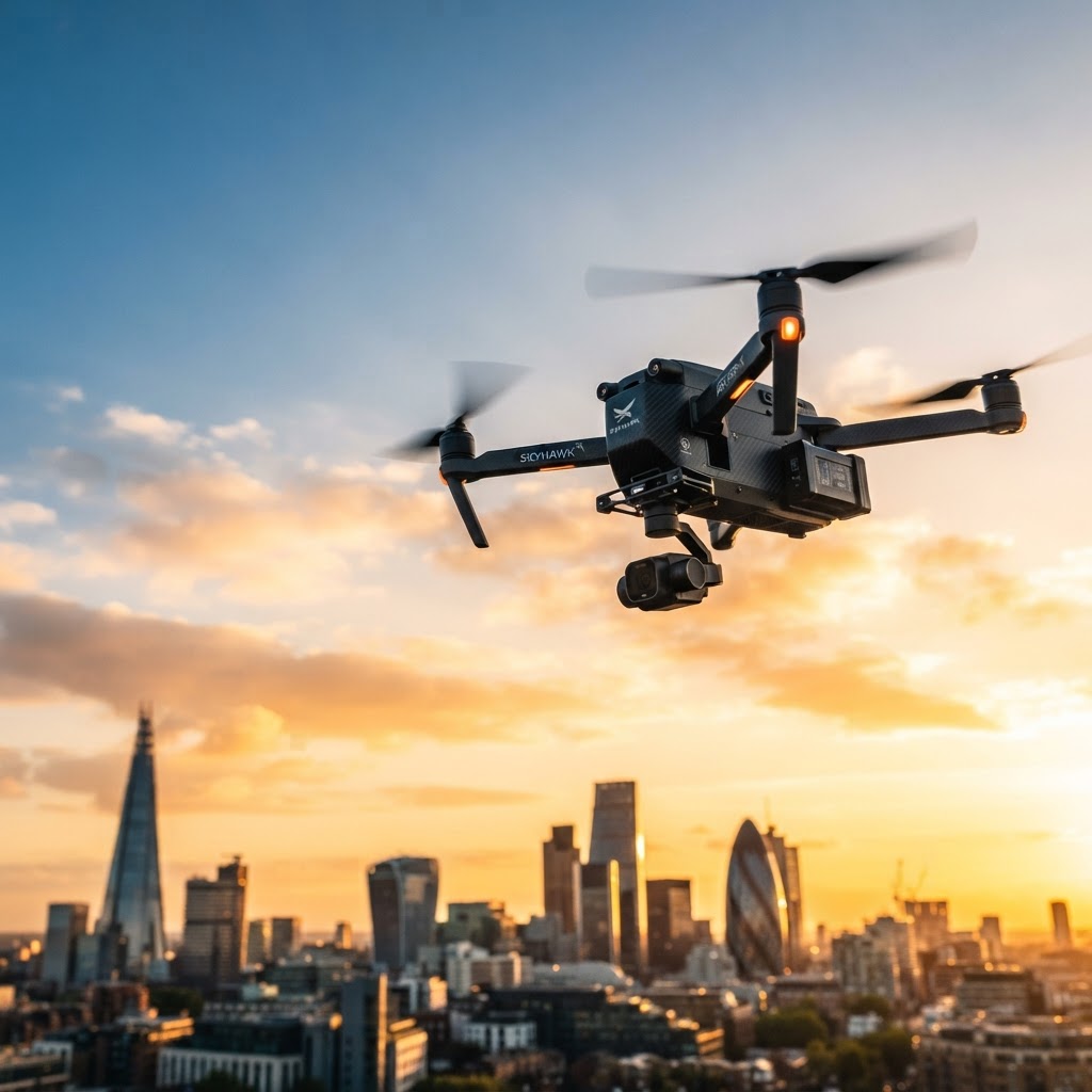 Commercial drone in flight