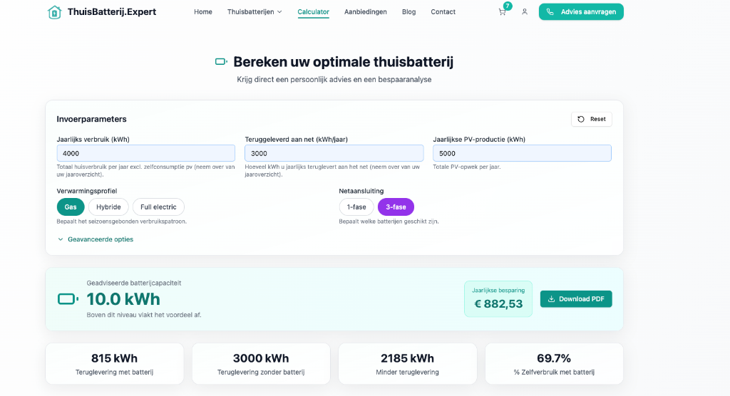 Kleine of grote thuisbatterij? Zo kies je de juiste maat