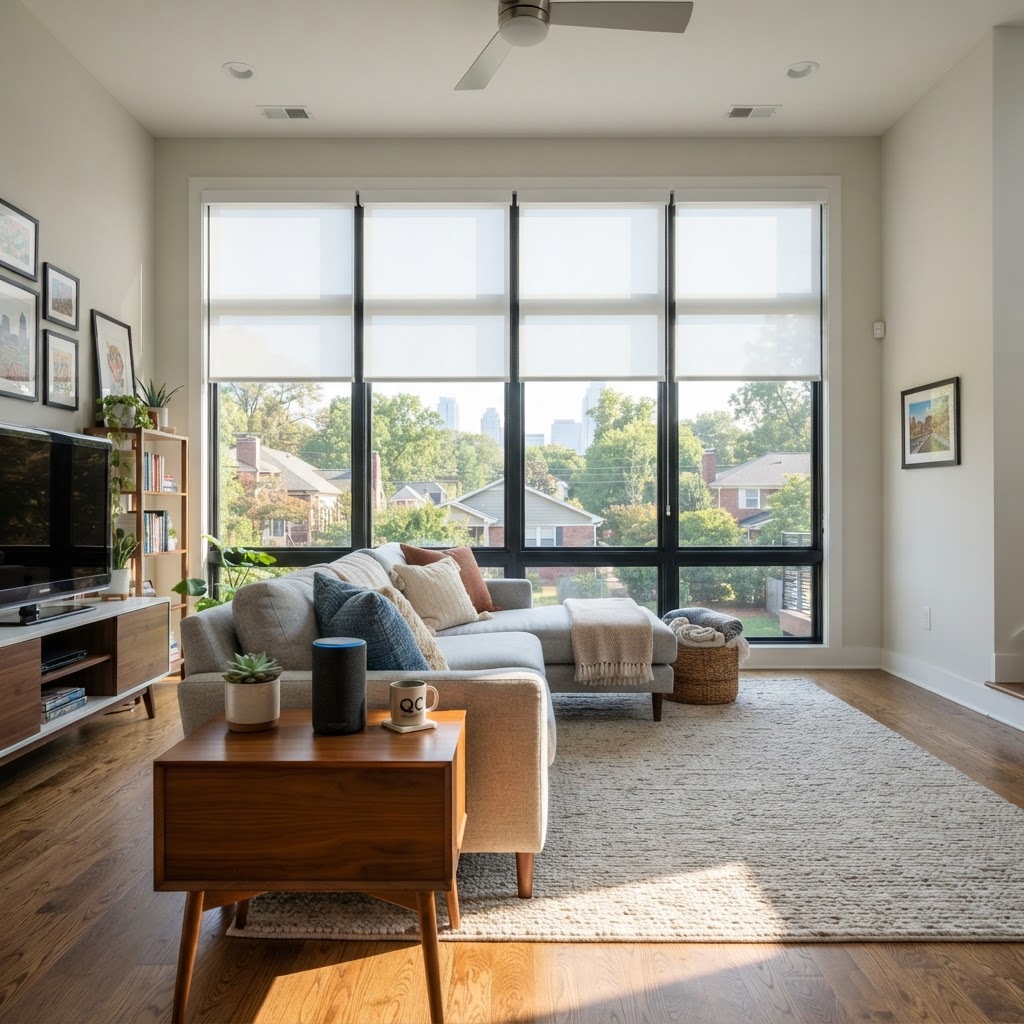 Motorized blinds controlled with Amazon Alexa