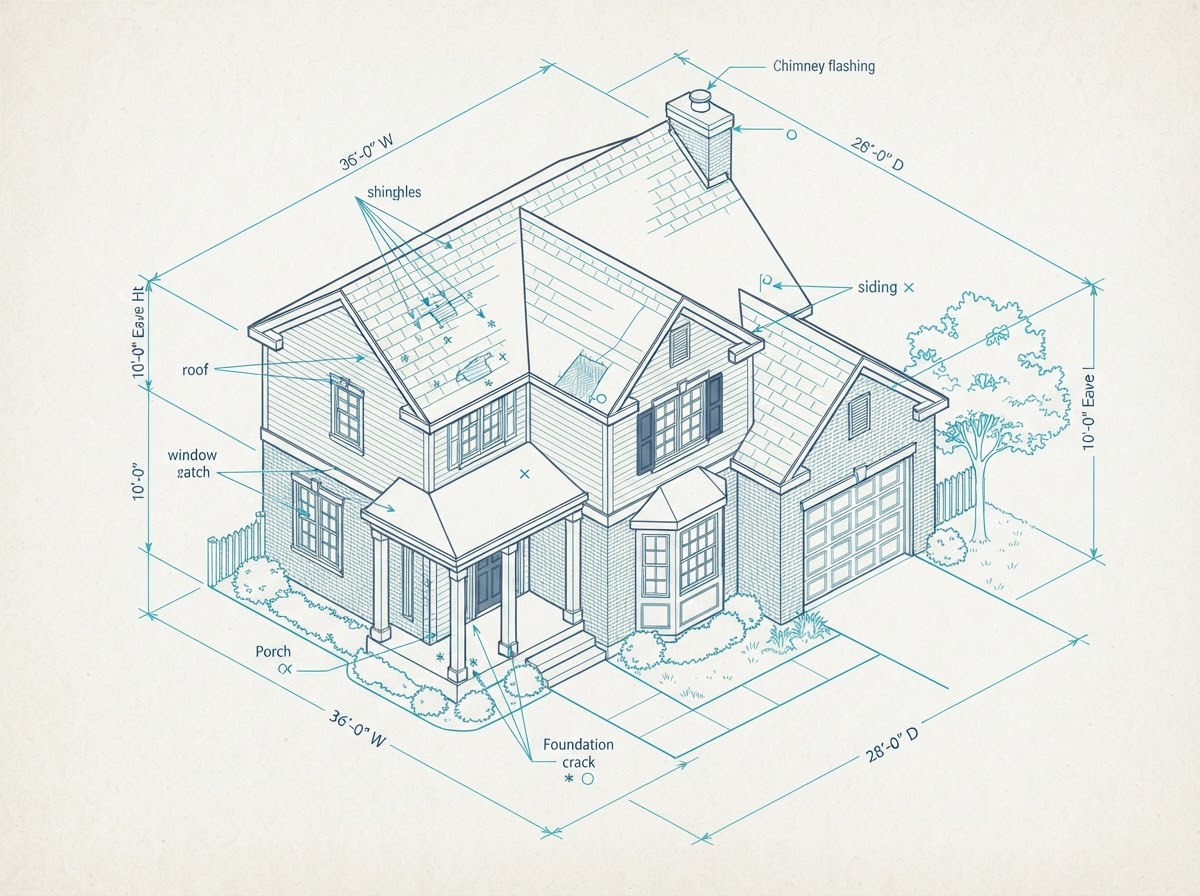 Property inspection blueprint view