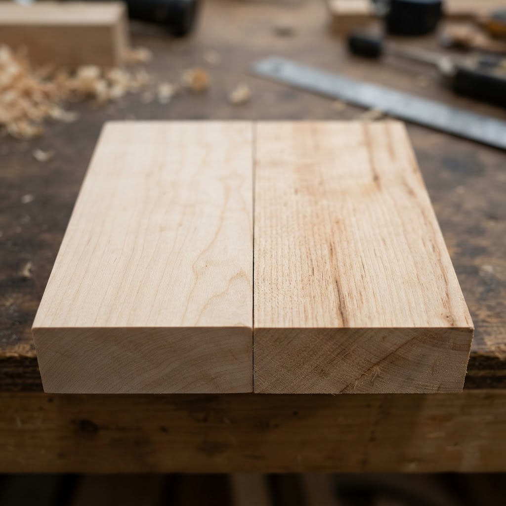 Maple vs Birch wood grain comparison