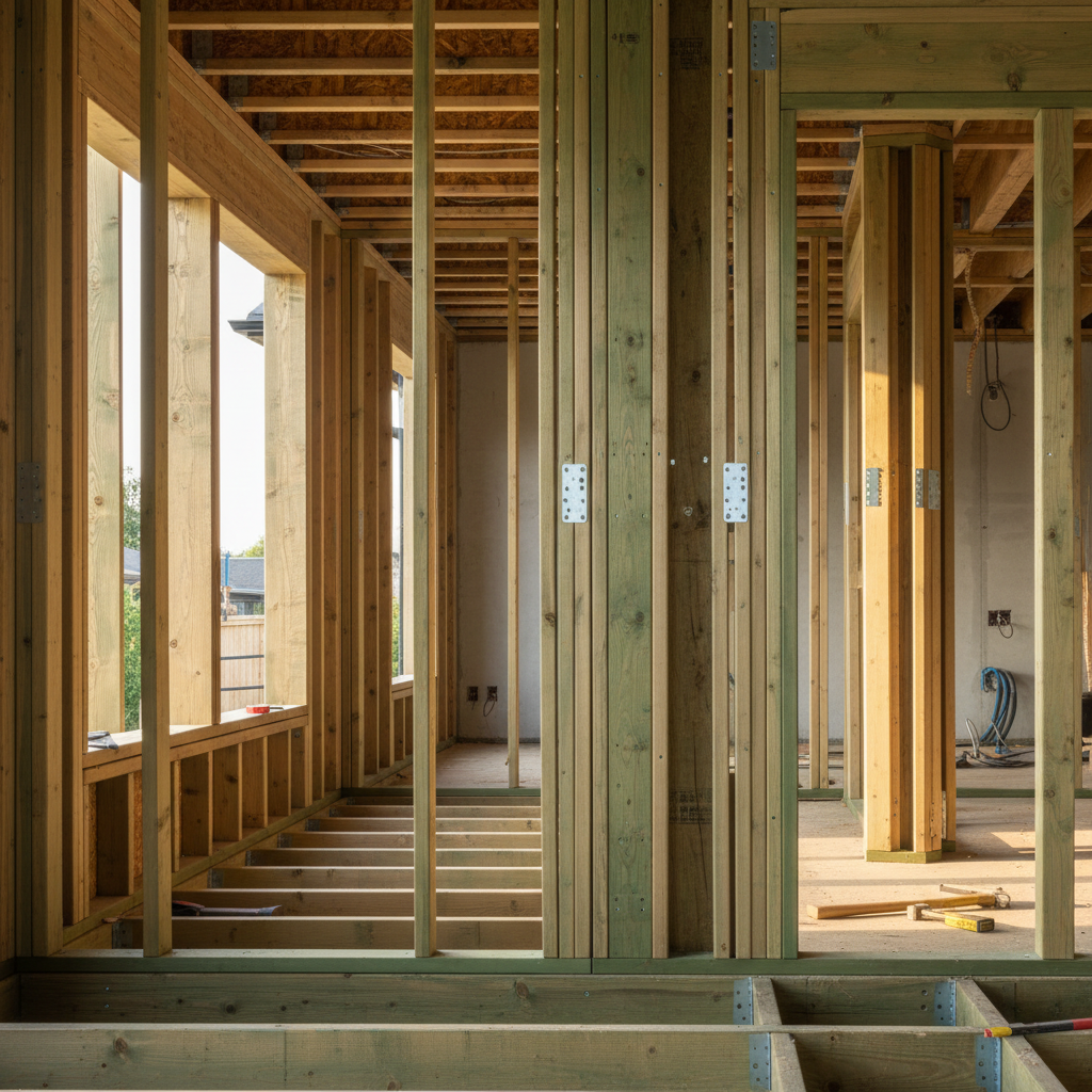 Pressure Treated Framing installed