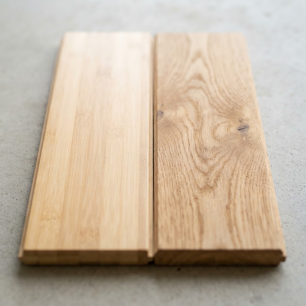 Bamboo Flooring vs Hardwood Flooring wood grain comparison
