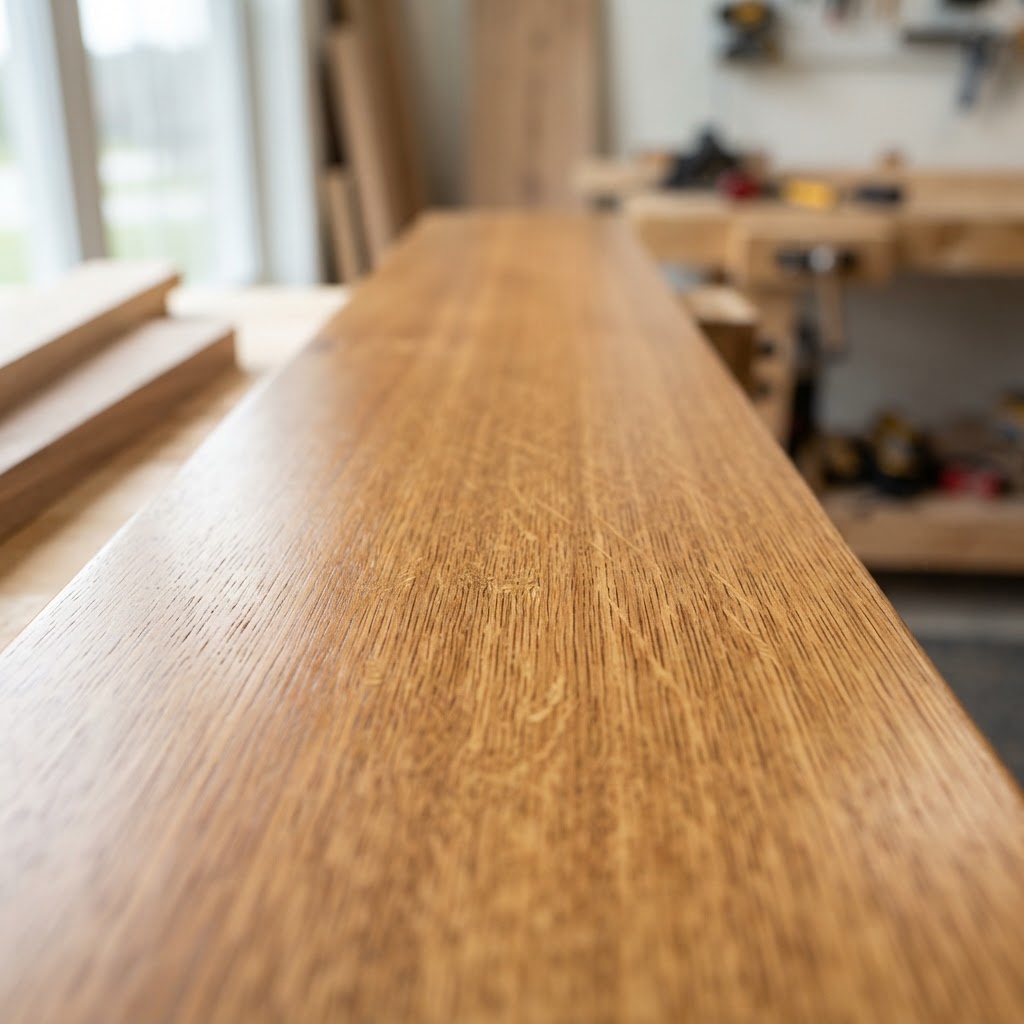 Quarter Sawn Red Oak finished surface