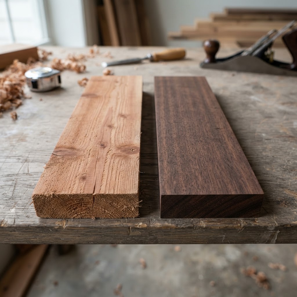 Cedar vs Ipe wood grain comparison