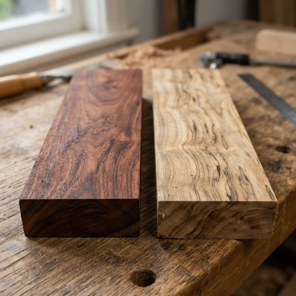 Merbau vs Spotted Gum wood grain comparison