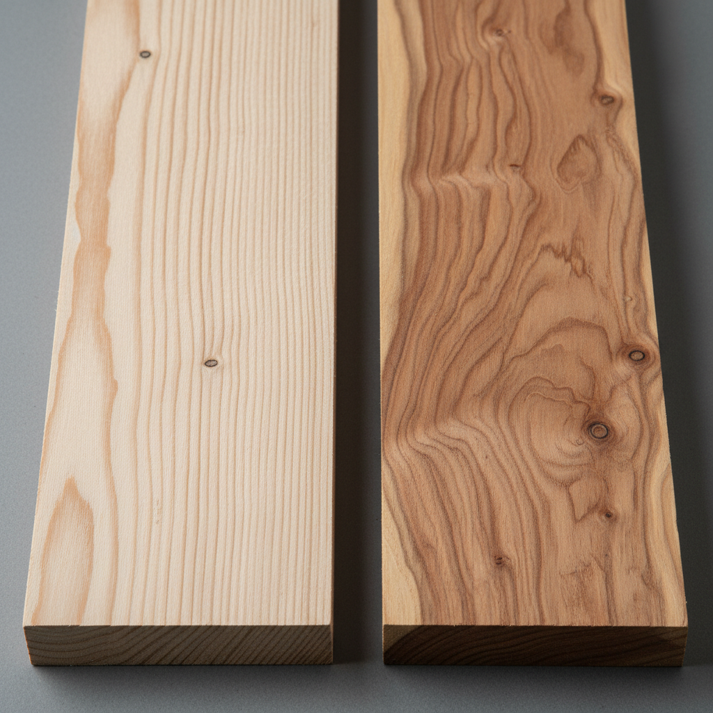 Hemlock vs Douglas Fir wood grain comparison