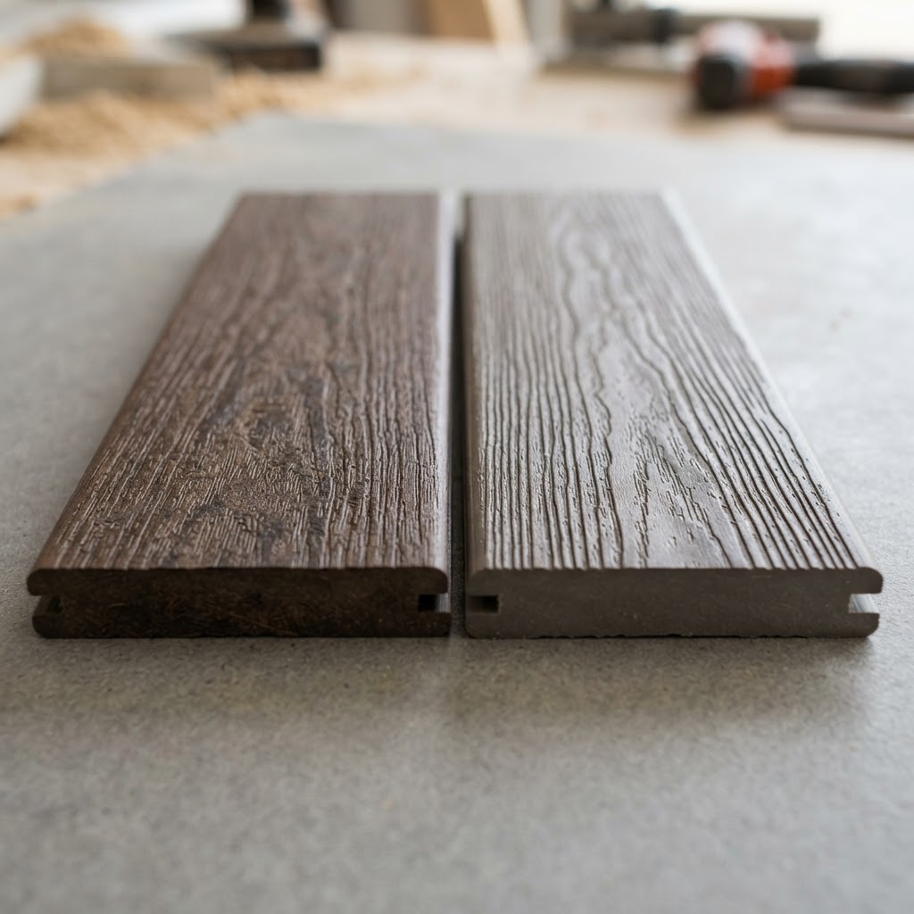 Composite vs PVC (Vinyl) wood grain comparison