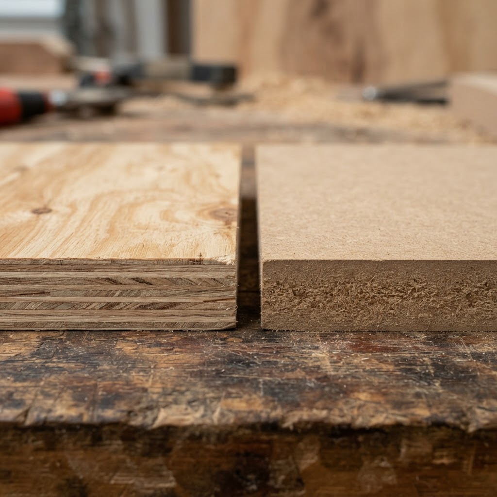 MDF vs Plywood wood grain comparison