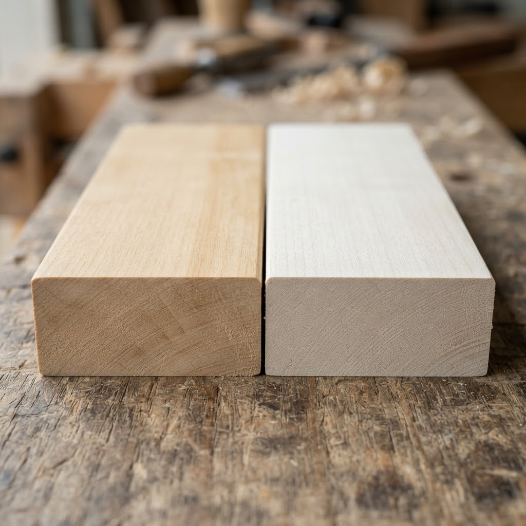 Boxwood vs Holly wood grain comparison