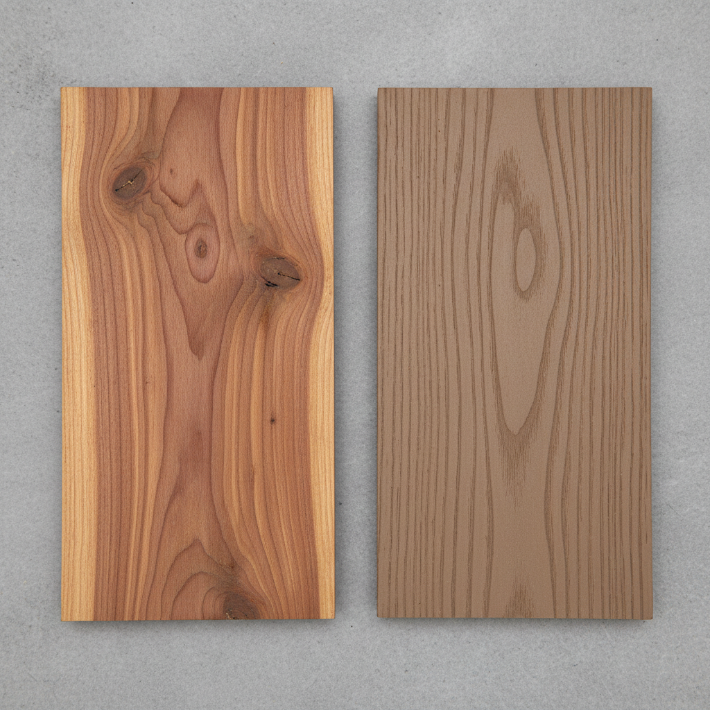 Cedar vs Composite wood grain comparison