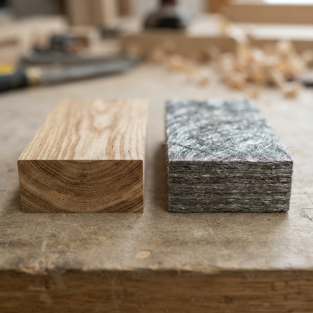 Steel vs Wood wood grain comparison