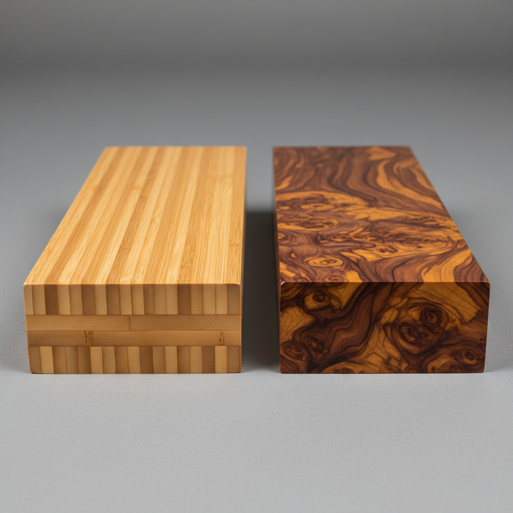 Bamboo vs Wire wood grain comparison