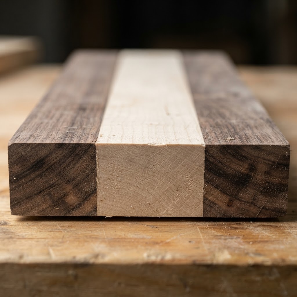 Maple w/ Walnut Strips wood grain