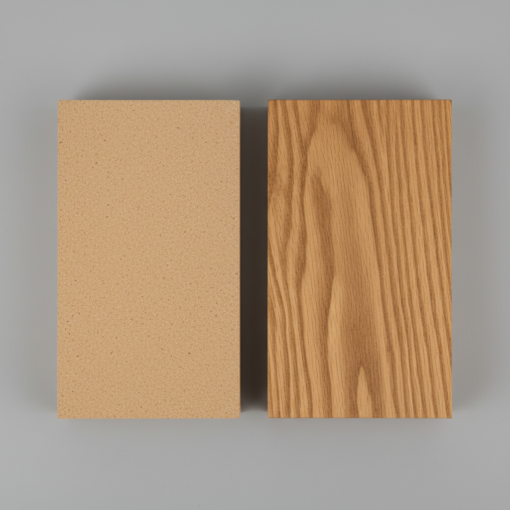 MDF vs Solid Wood wood grain comparison
