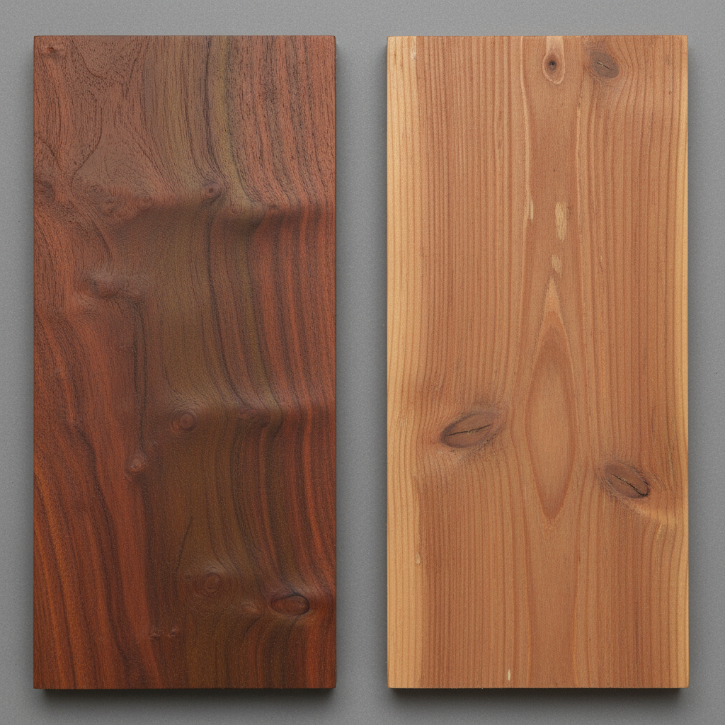 Ipe vs Cedar wood grain comparison
