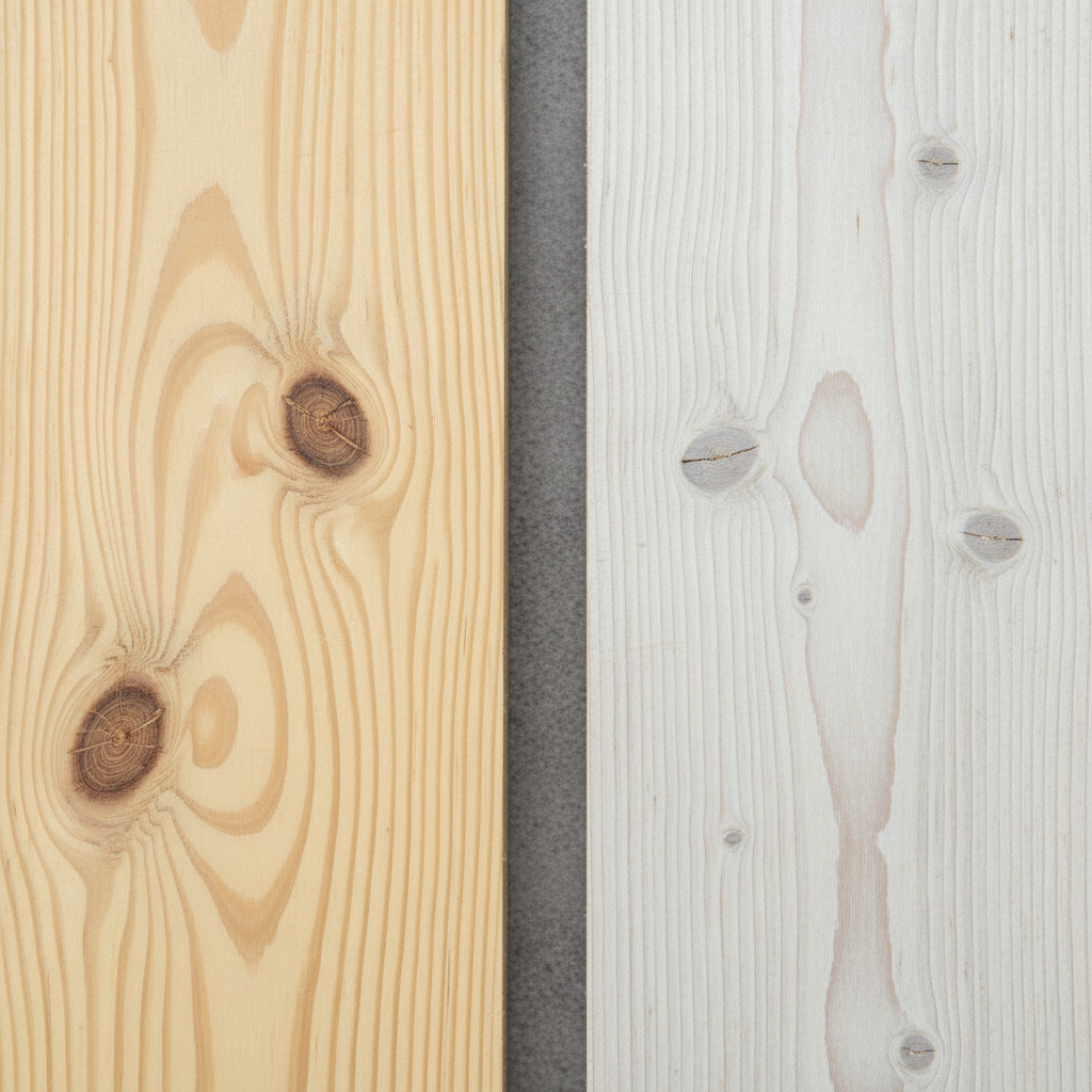 Pine vs Spruce wood grain comparison