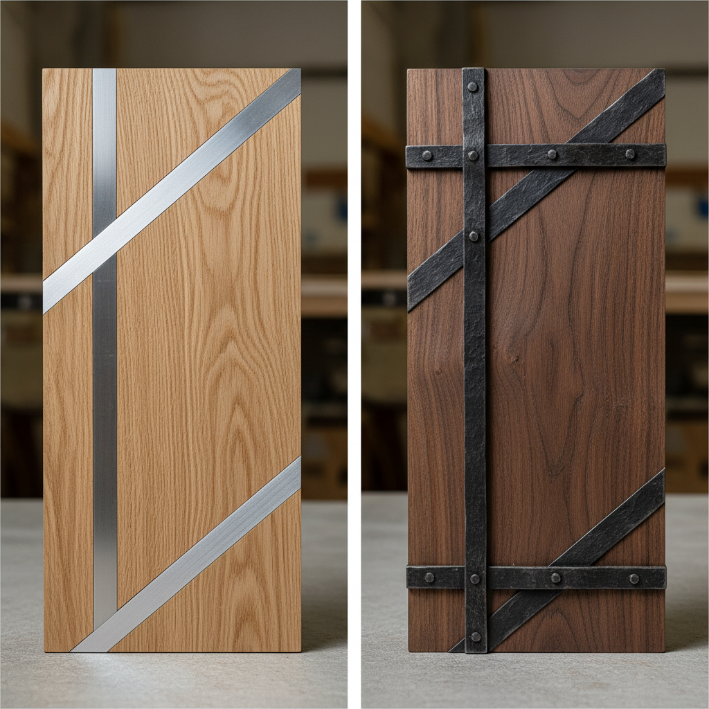 Aluminum vs Wrought Iron wood grain comparison