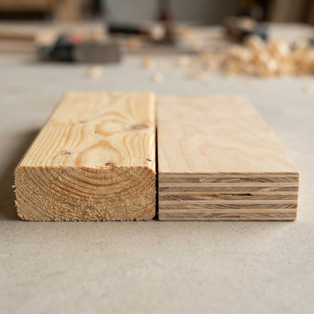 Pine vs Plywood wood grain comparison