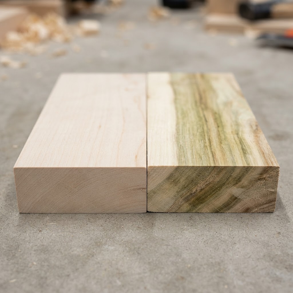 Basswood vs Poplar wood grain comparison