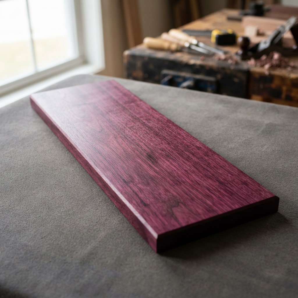 Purpleheart finished surface