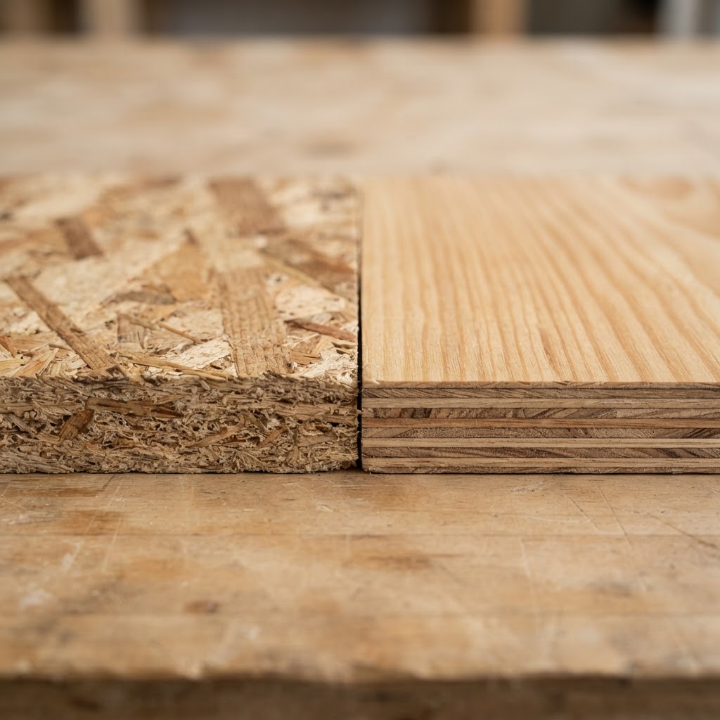 OSB vs Plywood wood grain comparison