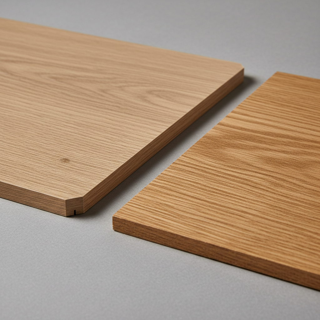 Laminate vs Hardwood wood grain comparison